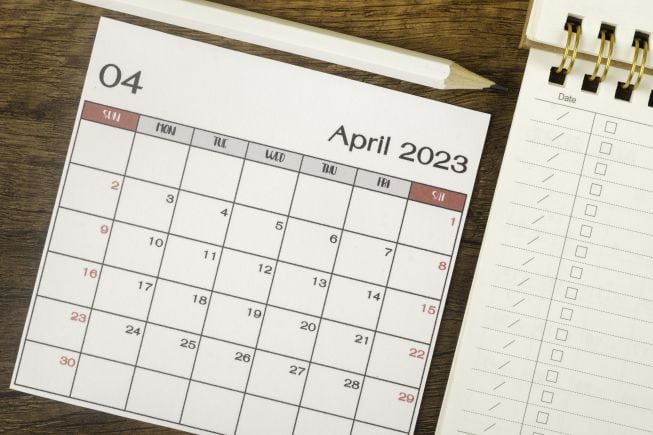 Calendario Abril 2023