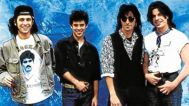 Los Rodríguez: de izda. a dcha, Andrés Calamaro, Ariel Rot, Julián Infante y Germán Vilella.