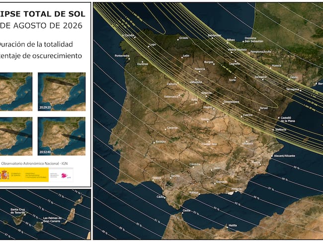 Zonas en las que se podrá ver el eclipse en todo su esplendor.