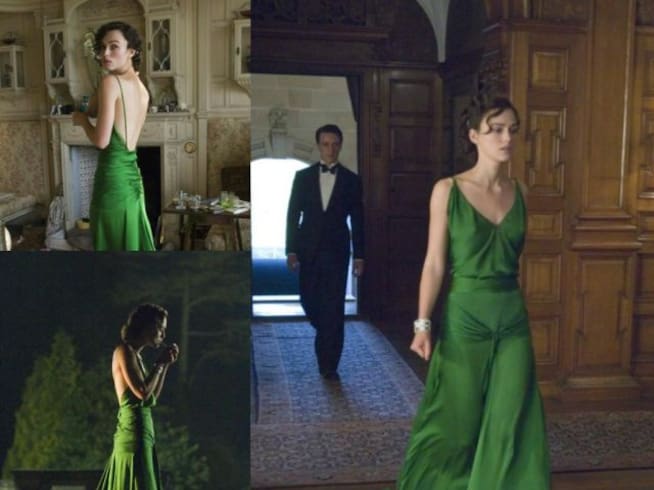 Vestidos verdes que han marcado la historia de la moda. Vestido verde de Keira Knightley en Atonement