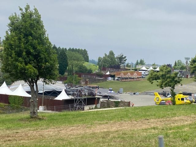 El escenario del O Son Do Camiño tras el derrumbe.