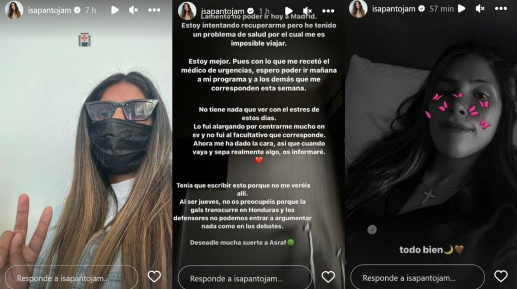 Isa Pantoja explica en stories por qué no ha estado en el plató de &#039;Supervivientes&#039;.