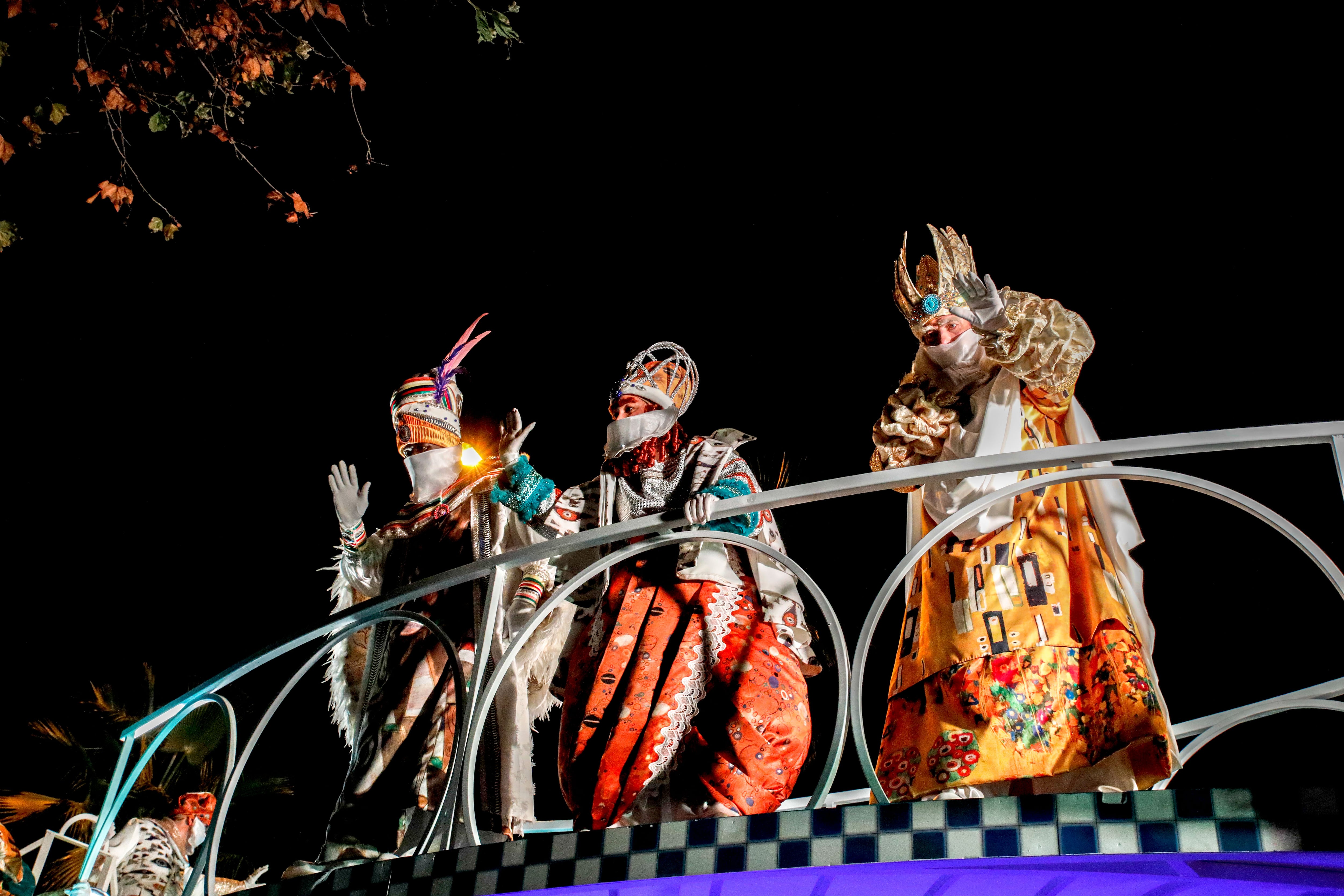 Los tres Reyes Magos en Barcelona, Cataluña.