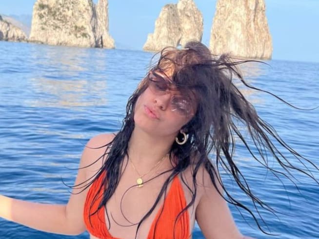 Camila disfrutando al máximo de unas vacaciones