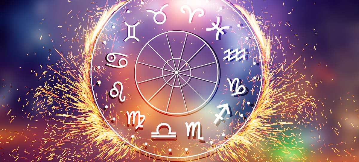 Círculo del horóscopo con los 12 signos del zodiaco