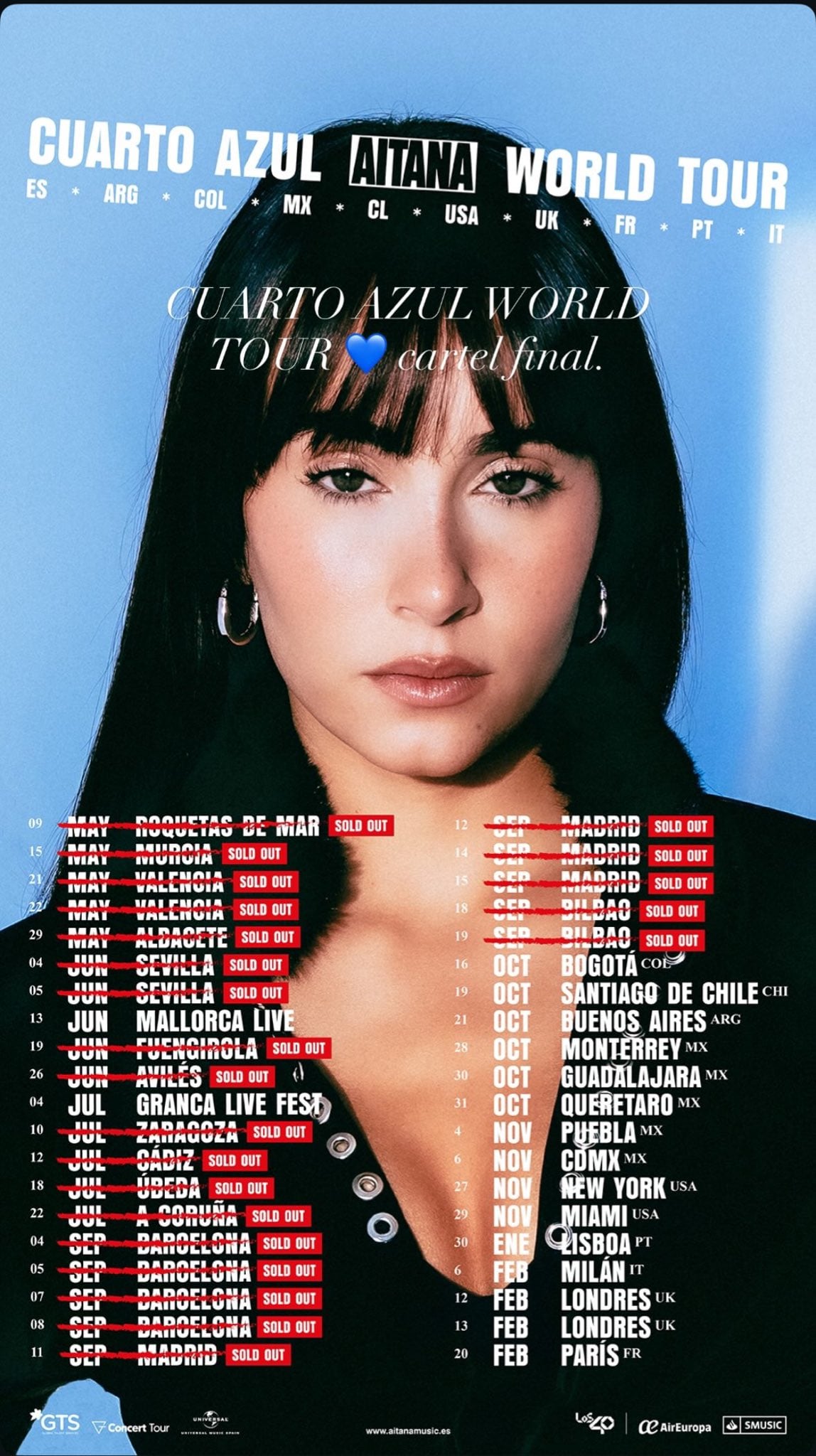 Cartel de Cuarto Azul World Tour