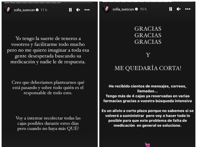 Sofía Suescun agradece a sus seguidores la ayuda que le prestan.