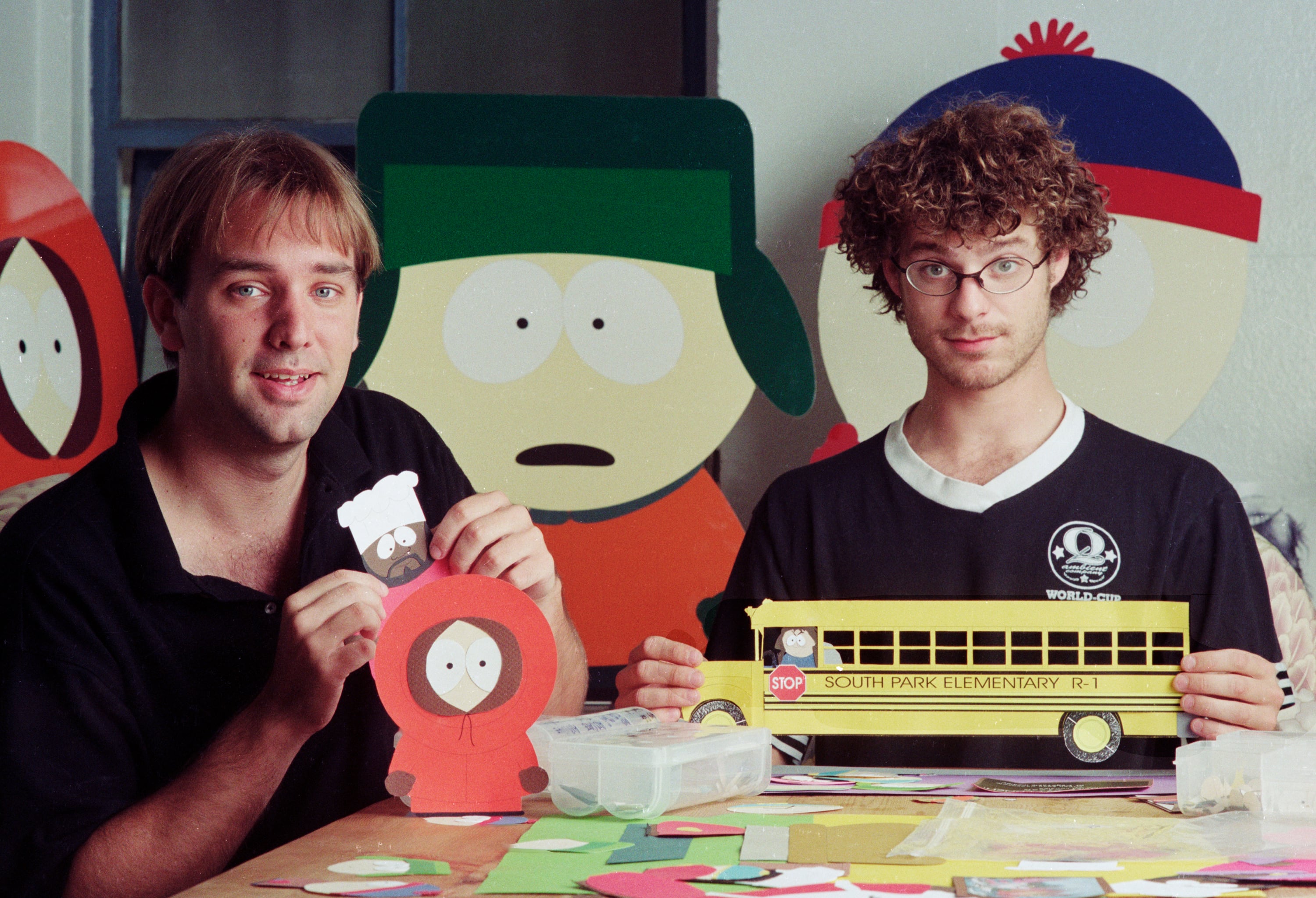 Matt Stone y Trey Parker en su estudio en 1997. / Getty Images/Bob Riha, Jr.