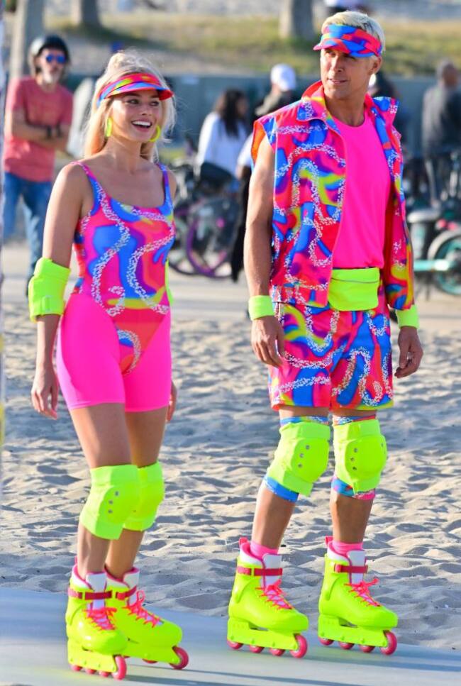 Margot Robbie y Ryan Gosling, de lo más fosforitos para 'Barbie'.