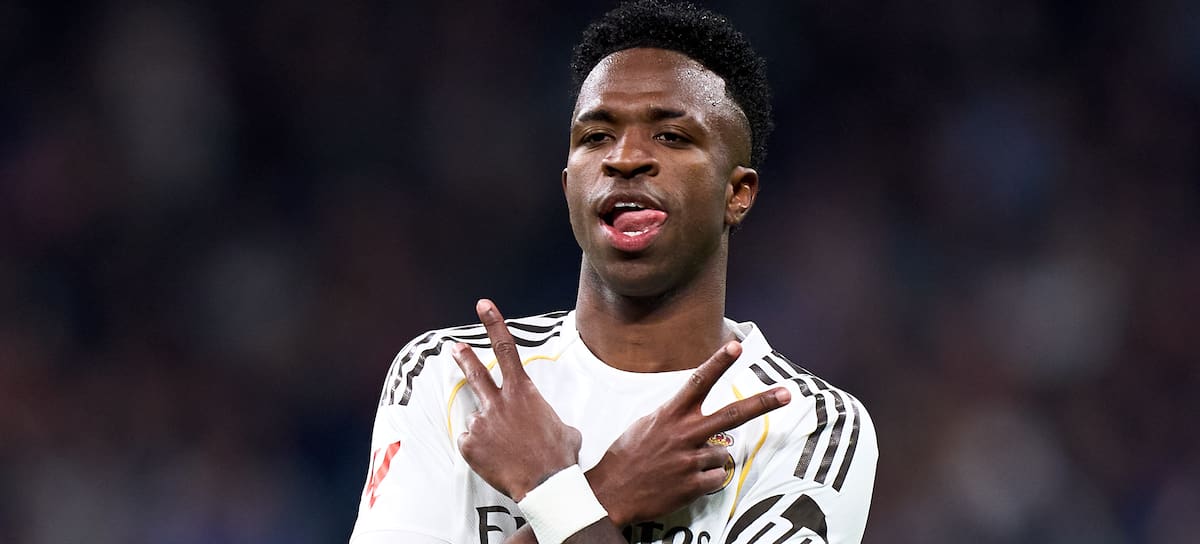 Vinicius Junior, celebra un gol en el partido Real Madrid CF y Real Sociedad el 4 de febrero de 2026.