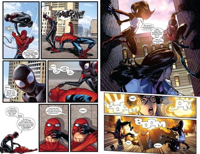 Miles Morales y Spider-Man cruzan caminos.