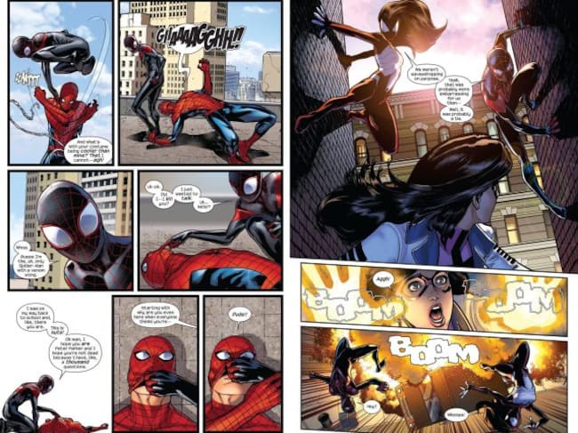 Miles Morales y Spider-Man cruzan caminos.