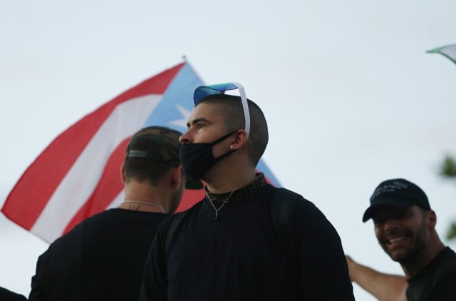 Bad Bunny en las protestas en Puerto Rico