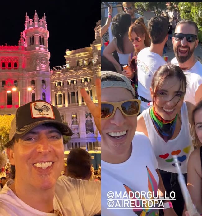 Dani Moreno 'El Gallo' en la carroza de Air Europa