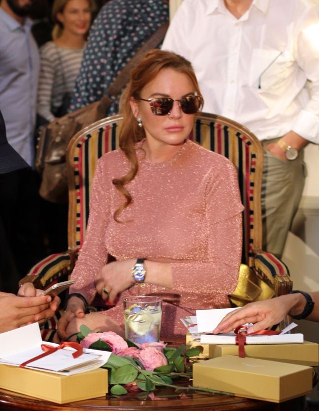 Lindsay Lohan en primera fila del desfile de Palomo Spain / Getty