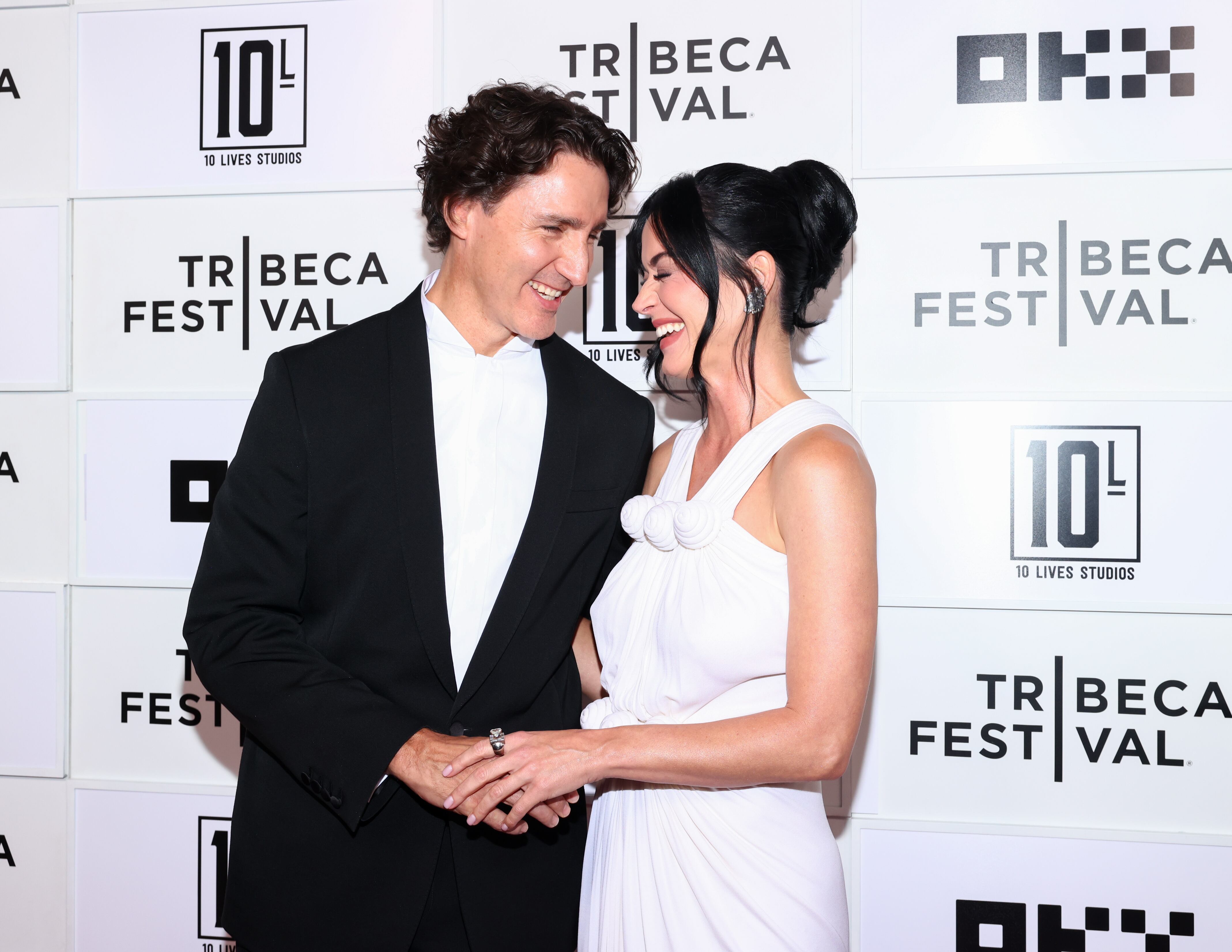 Justin Trudeau y Katy Perry durante el estreno mundial de The Lifetimes Tour – Live.
