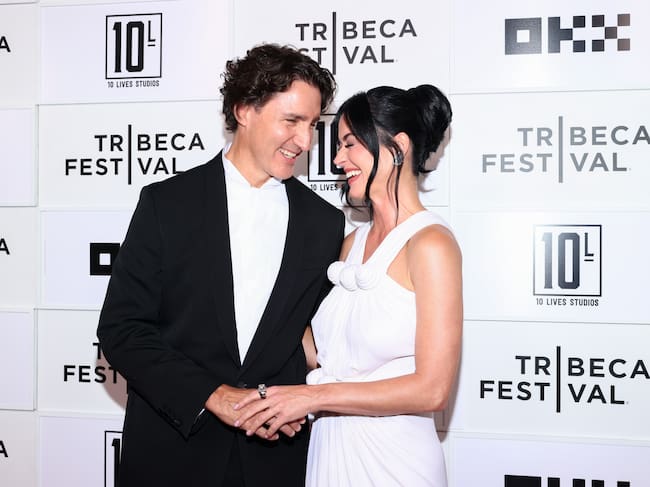Justin Trudeau y Katy Perry durante el estreno mundial de The Lifetimes Tour – Live.
