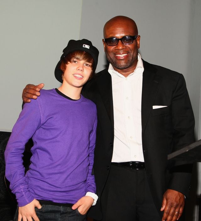 Justin Bieber con L.A. Reid en sus inicios profesionales