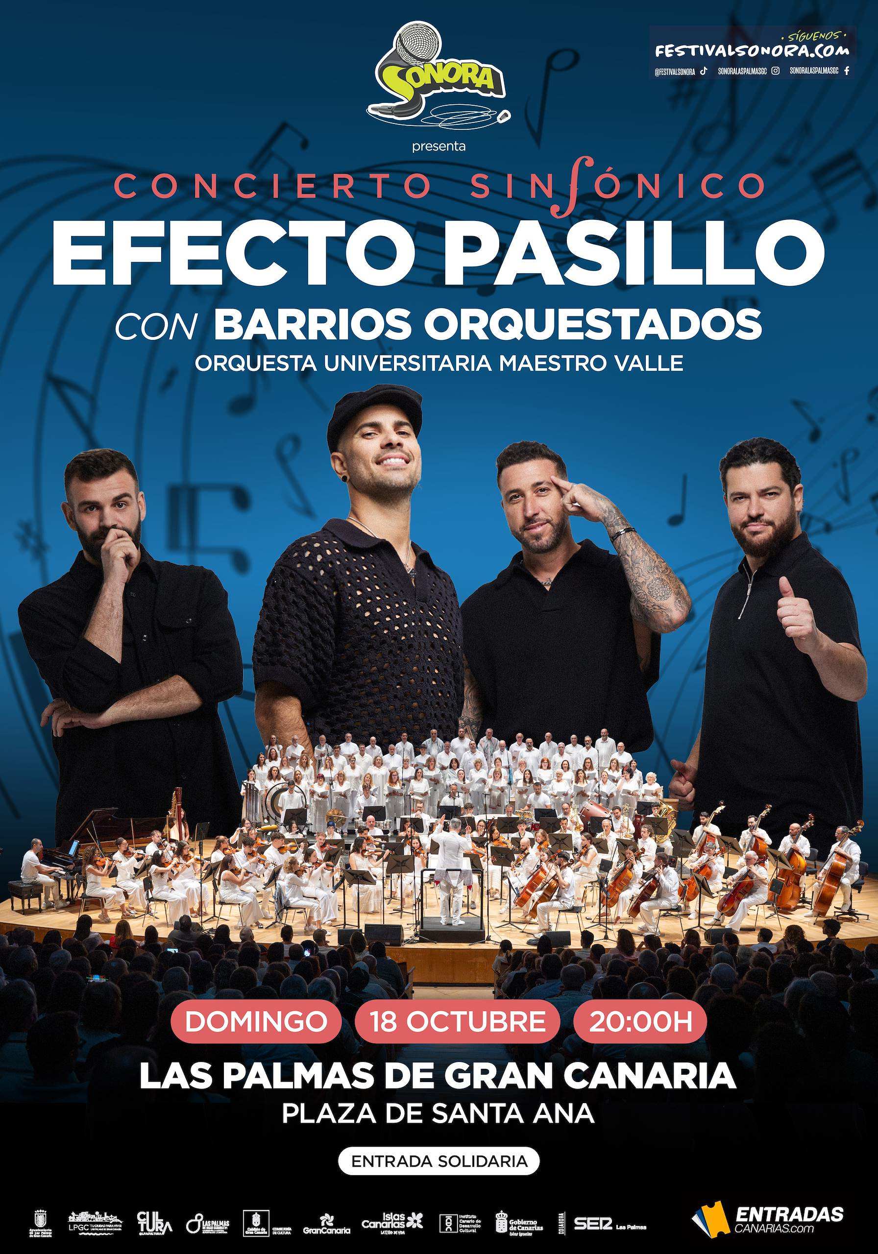 Cartel del concierto sinfónico de Efecto Pasillo