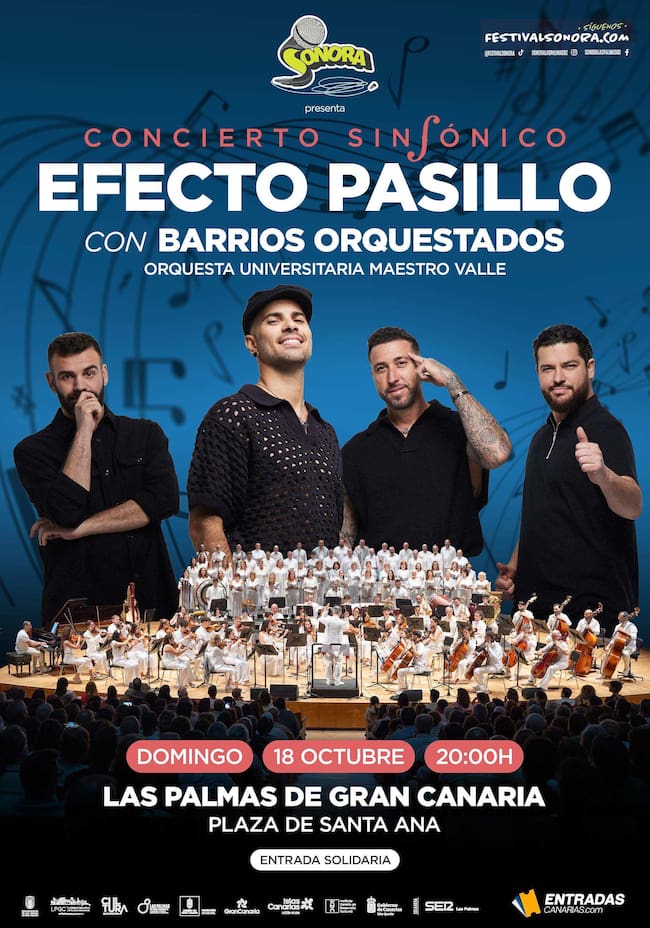 Cartel del concierto sinfónico de Efecto Pasillo
