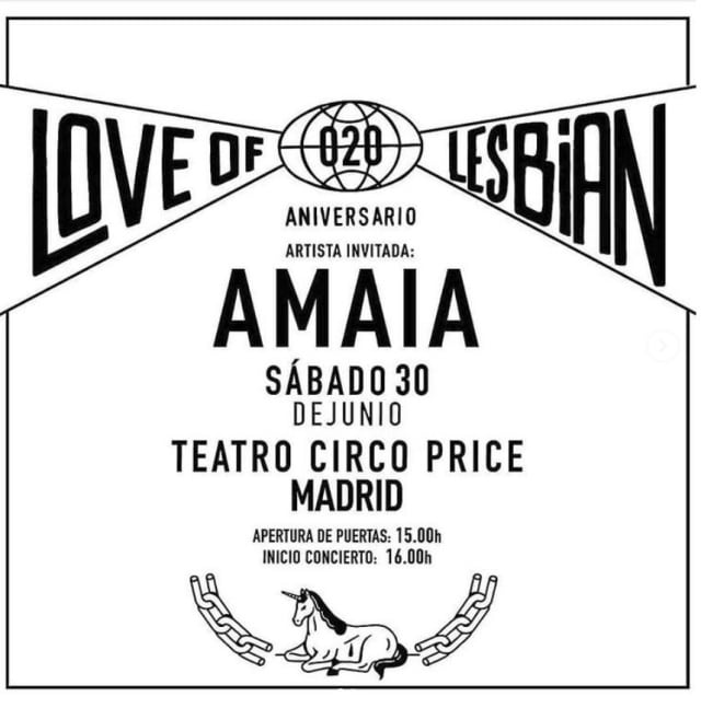 Cartel de Love Of Lesbian 30 de junio