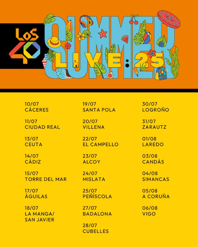 Todas las fechas y ciudades de la gira de verano más extensa de LOS40.