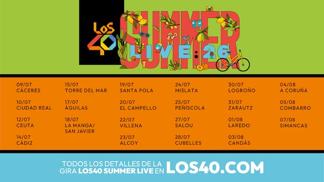 Todas las fechas y ciudades de LOS40 Summer Live 2026