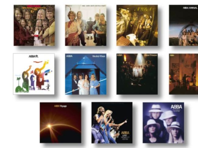 Los once discos que incluye la colección con la discografía de ABBA.