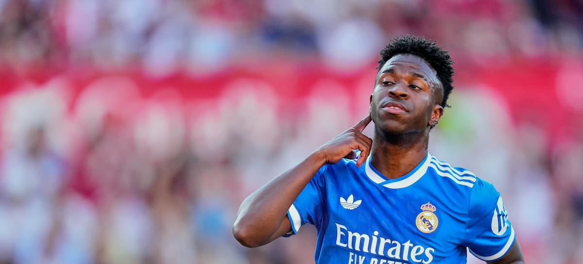 Vinicius Jr. durnate un partido con el Real Madrid.