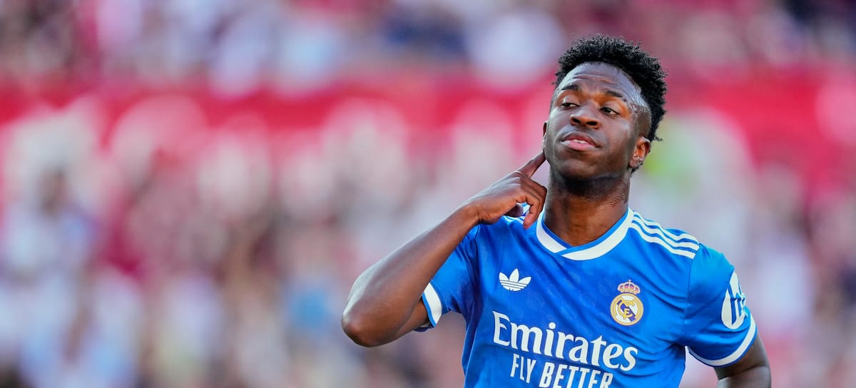 Vinicius Jr. durnate un partido con el Real Madrid.