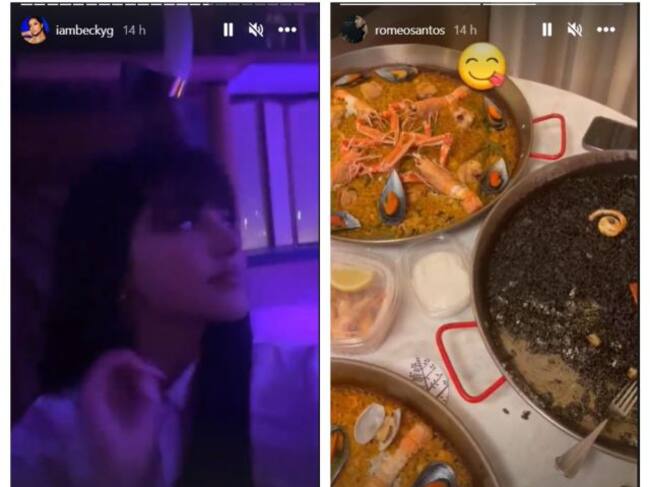 Becky G y Romeo Santos, disfrutando cada uno a su manera de España.