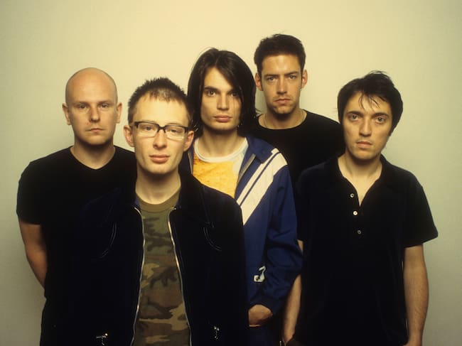 Retrato de Radiohead en Capitol Records, en 1997. (Photo by Jim Steinfeldt/Michael Ochs Archives/Getty Images)