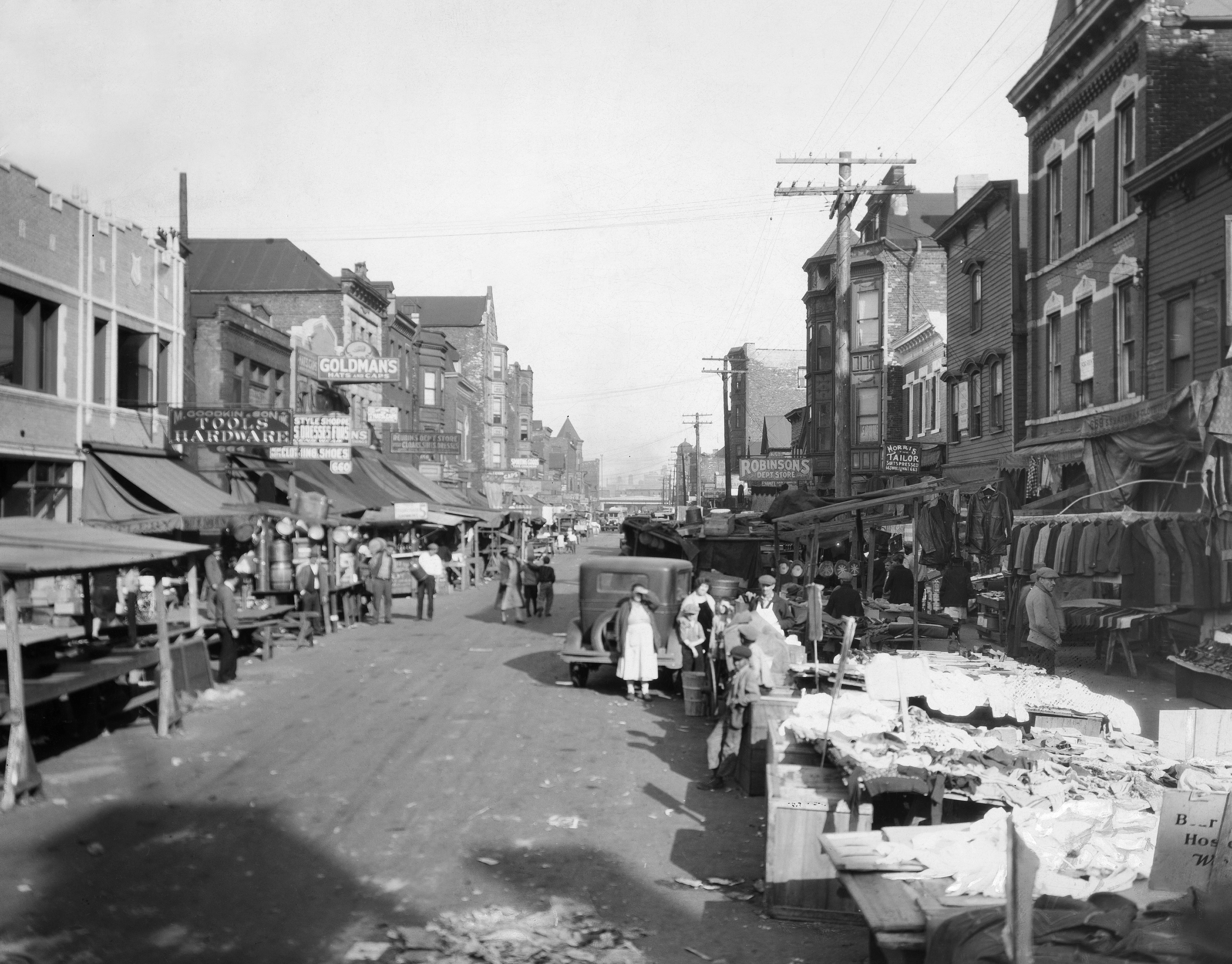 Foto del mercado de Maxwell Street en Chicago