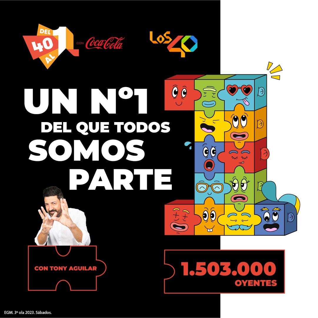 1.503.000 oyentes os conectáis cada sábado a #Del40al1CocaCola.