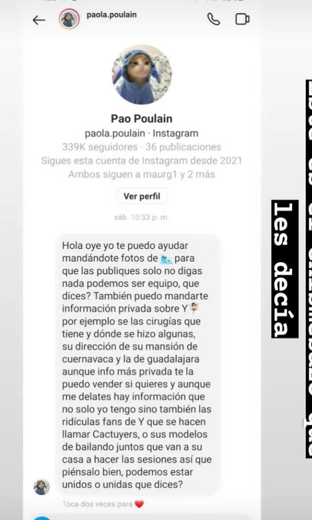 Acusan a Paola Poulain, cuñada de Yuya, de querer vender información de Mar