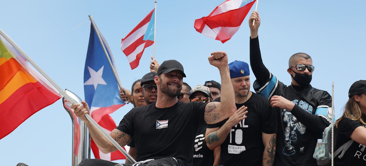 Ricky Martin, Residente y Bad Bunny, en movilizaciones políticas en Puerto Rico (2019).