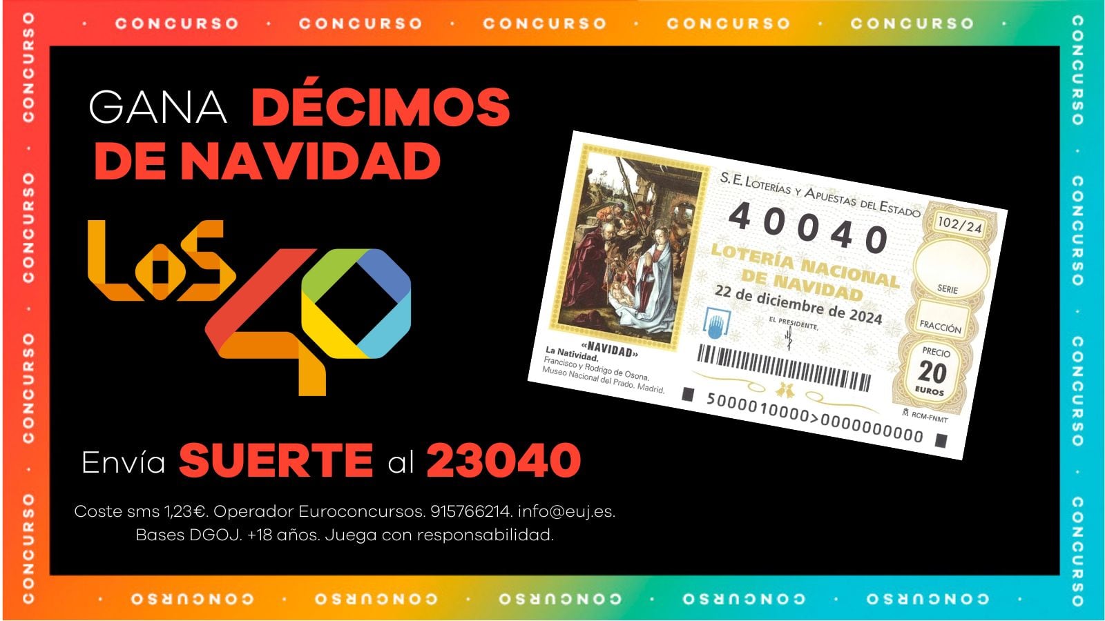 Así podrás ganar un décimo de Lotería del 40040, el número de LOS40.