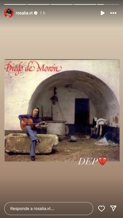 Publicación de Rosalía en su perfil de Instagram despidiéndose de Diego de Morón.