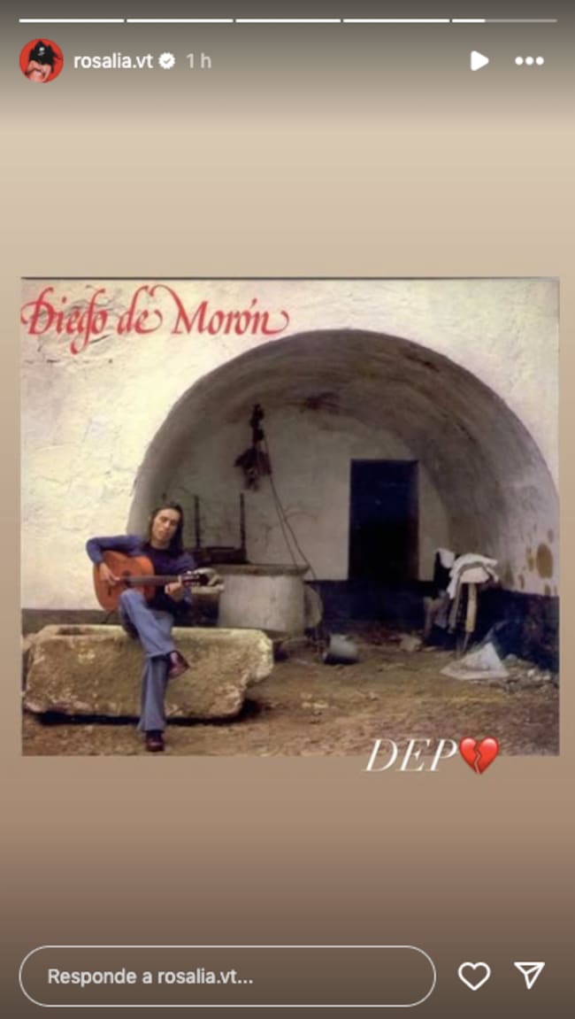 Publicación de Rosalía en su perfil de Instagram despidiéndose de Diego de Morón.
