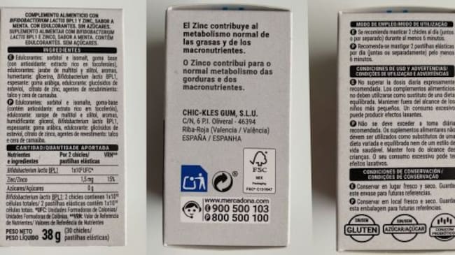 Chicles adelgazantes de Mercadona