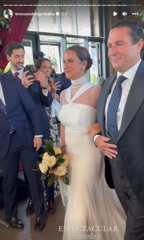 Imagen de Marta Pombo el día de su boda de las redes sociales de Teresa Andrés Gonzalvo (@teresaandresgonzalvo)