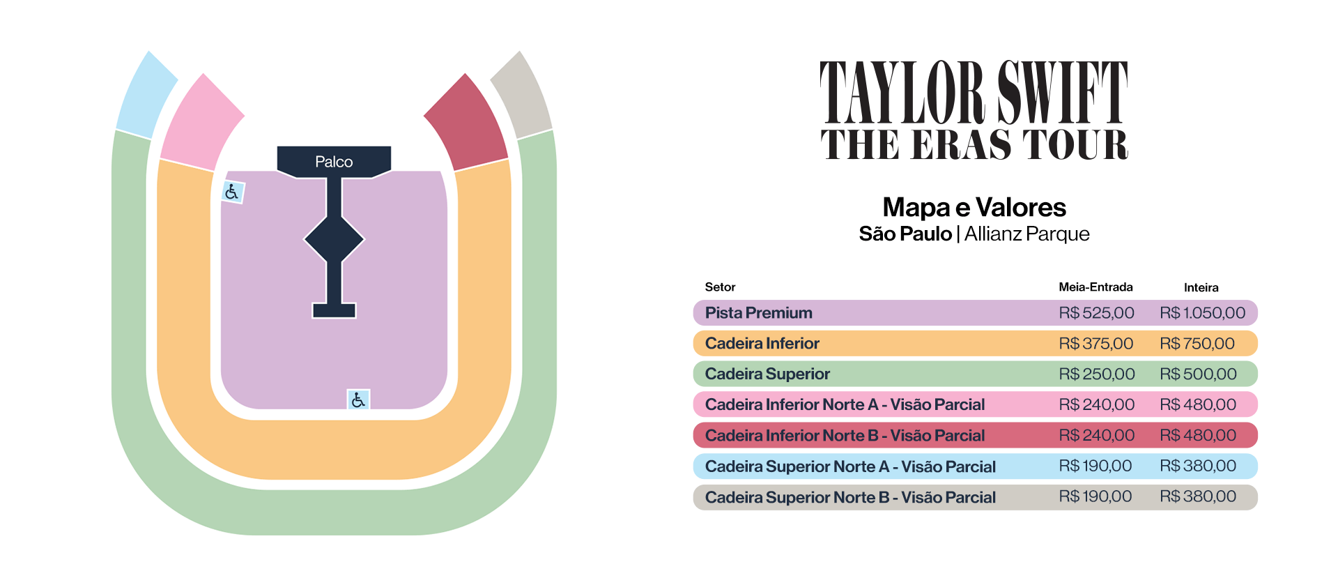 Precios de las entradas para ver a Taylor Swift en São Paulo