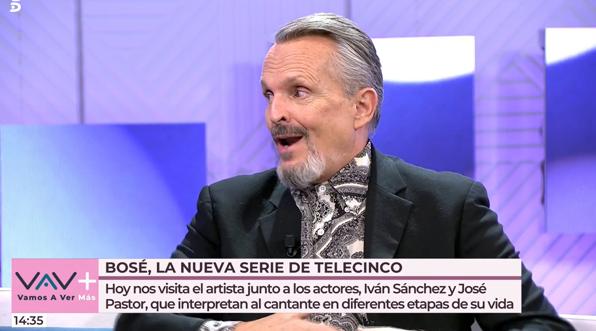 Miguel Bosé en &#039;Vamos a ver&#039;. (Mediaset)