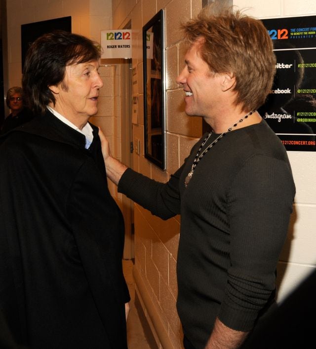 Paul McCartney y Bon Jovi en Nueva York de 2012.