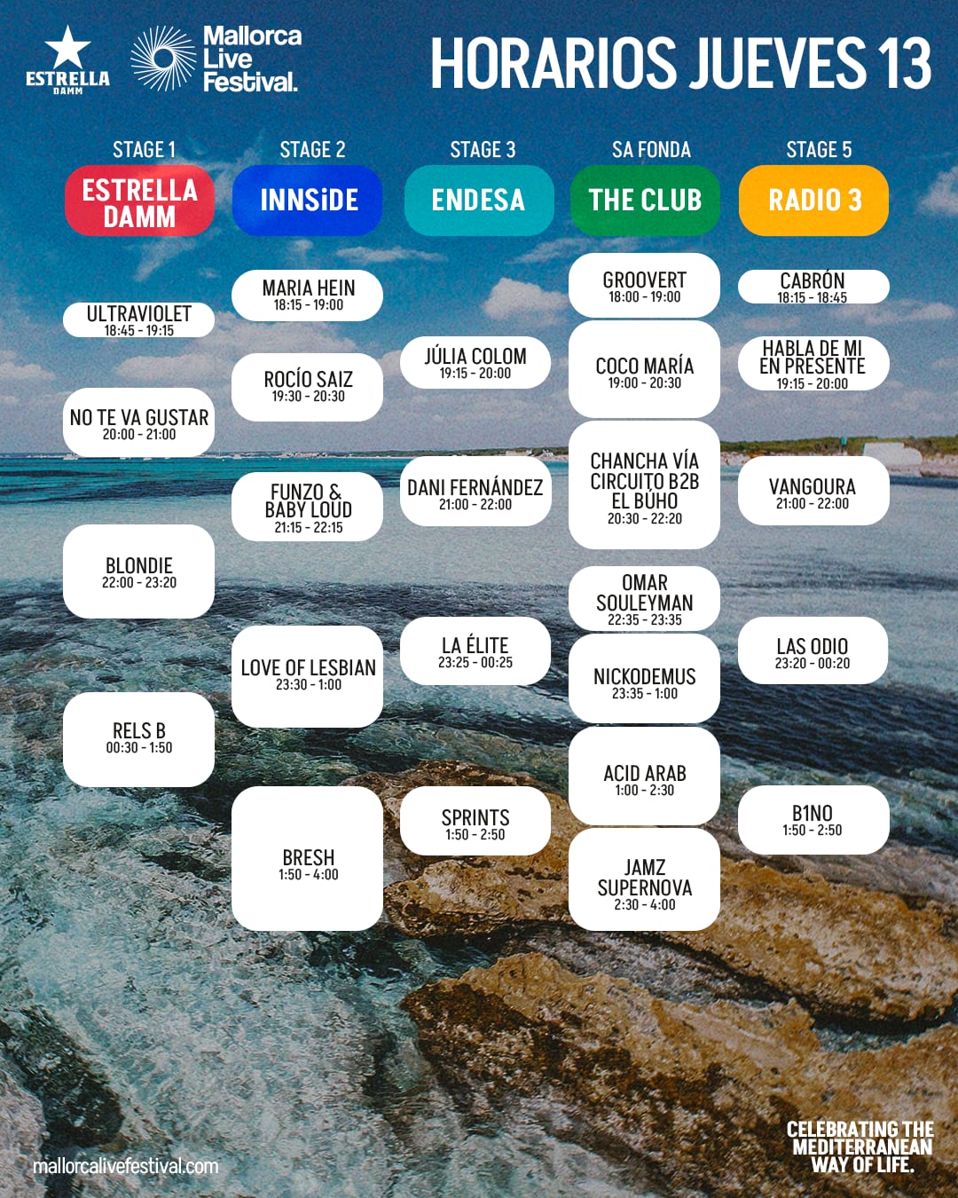 Horarios del Mallorca Live Festival