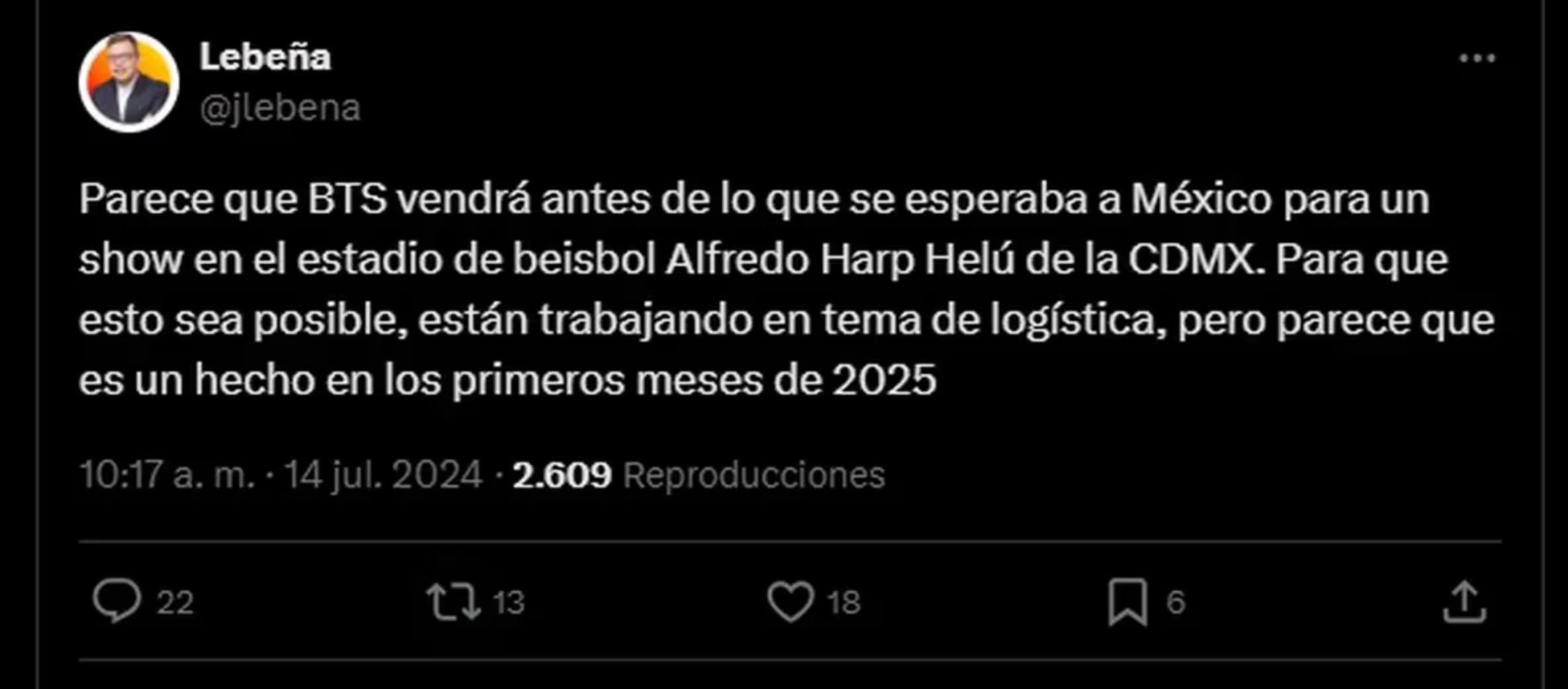 Un periodista aseguró que la agrupación vendría a nuestro país