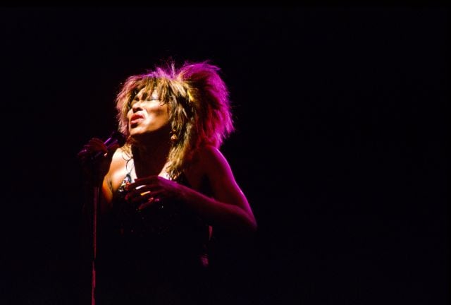 Tina Turner en un concierto en el Wembley ARena en 1985.