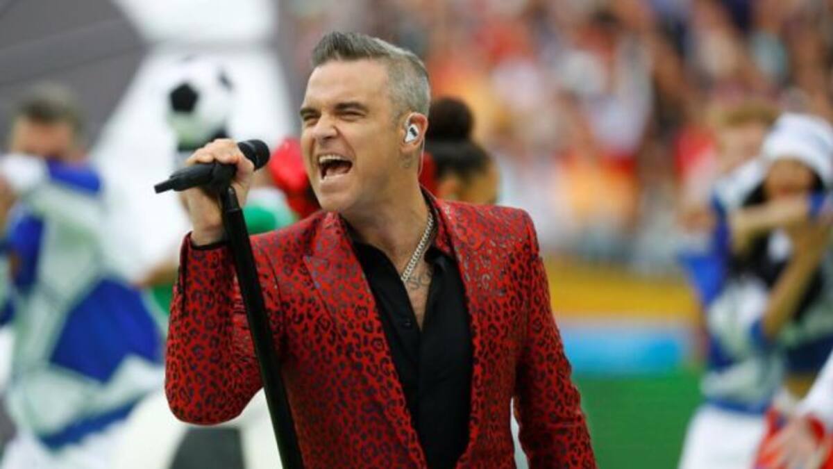 Así fue la presentación de Robbie Williams en el Mundial Rusia 2018