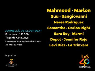 ELS40 Cornellà Pop: Mahmood, Nerea Rodríguez, Sara Roy, Sangiovanni, Suu, Carlos Right, Samantha i molts més