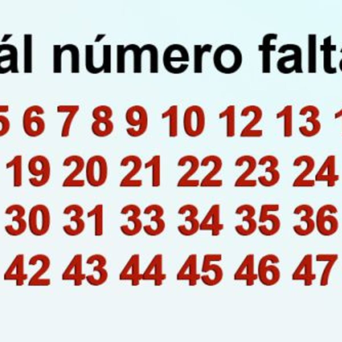 ¿Podrás encontrar el número que falta en tan sólo 10 segundos?